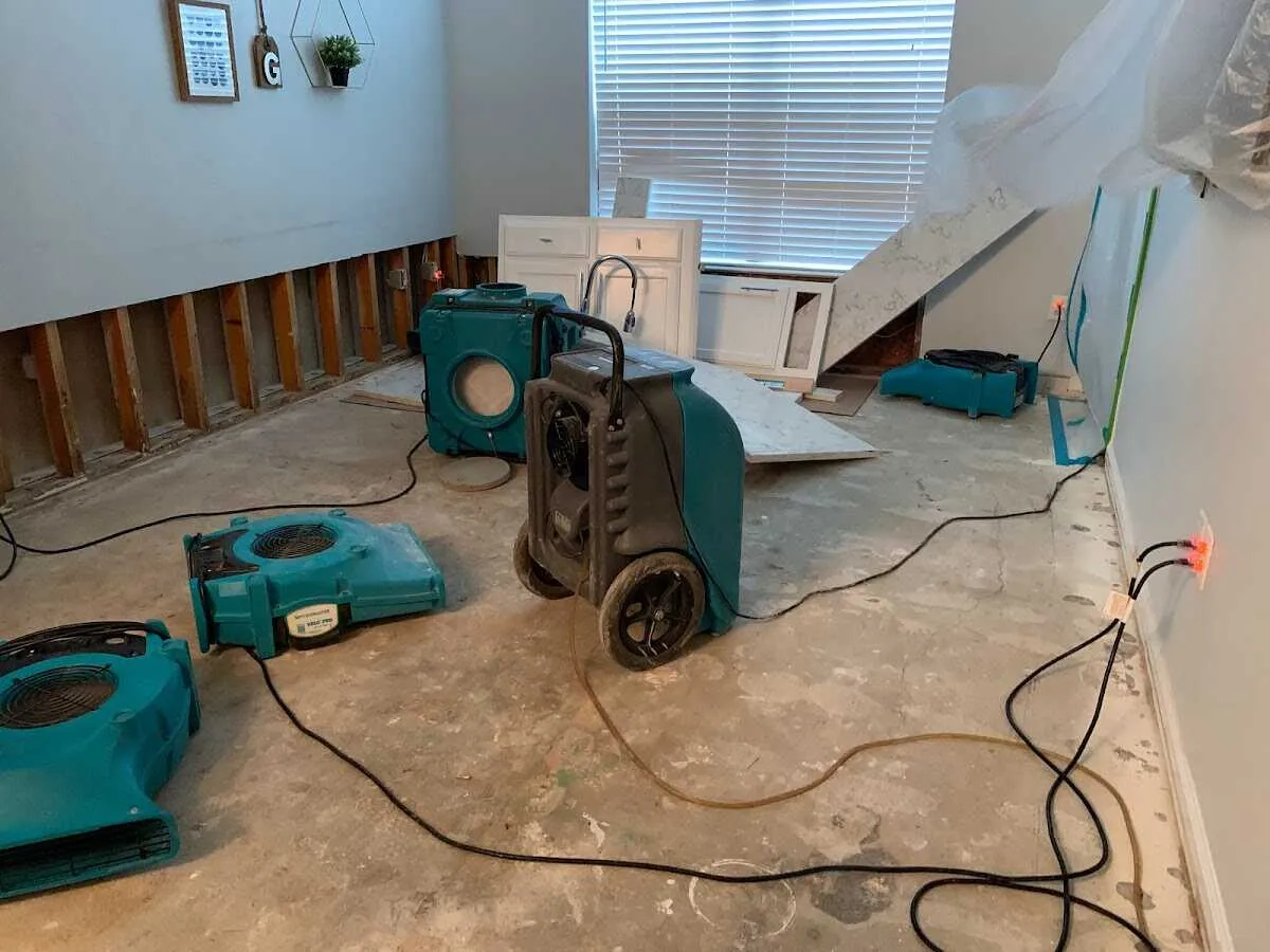Dehumidifier in flood-cut room for Water Extraction & Removal in Lake Holiday